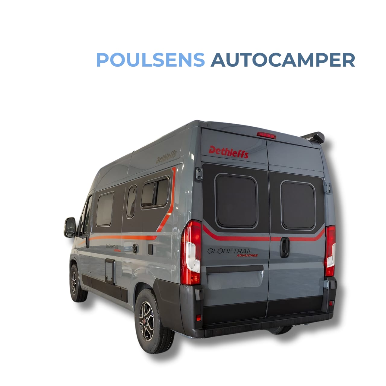 Vue extérieure arrière du camping-car urbain Dethleffs GLOBETRAIL CVD 540 DR 2025 avec design moderne et jantes alliage