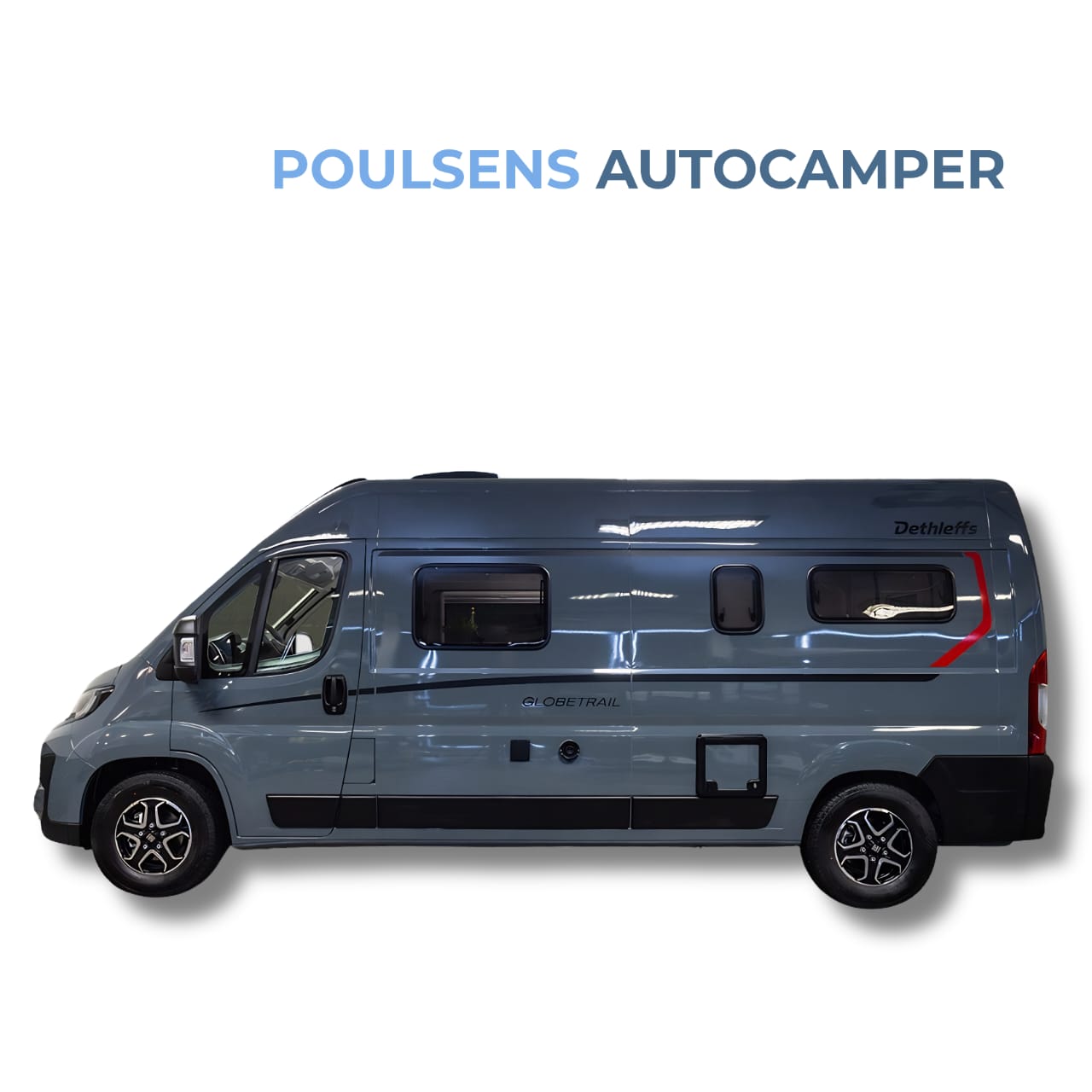 Vue extérieure de côté du camping-car urbain Dethleffs GLOBETRAIL CVD 600 DS 2025 avec design moderne et jantes alliage