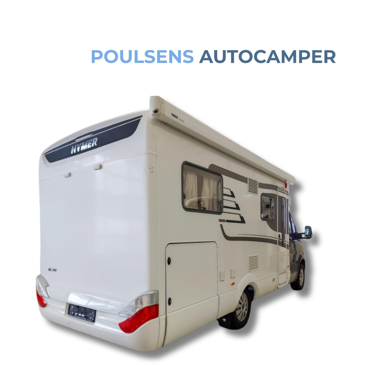 Vue arrière du Hymer MLT 580 avec auvent
